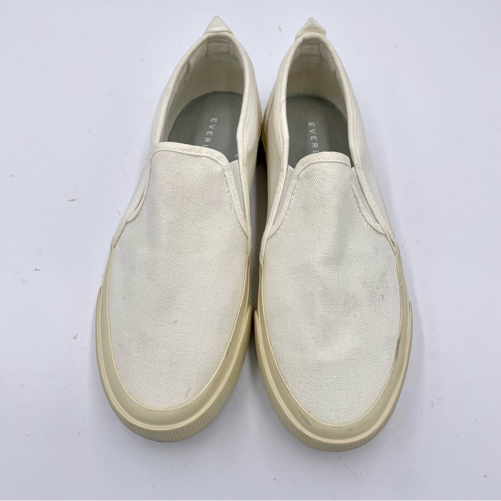 Everlane White Canvas Forever Slip On‎ Sneaker in Size 6.5 - Picture 2 of 10
